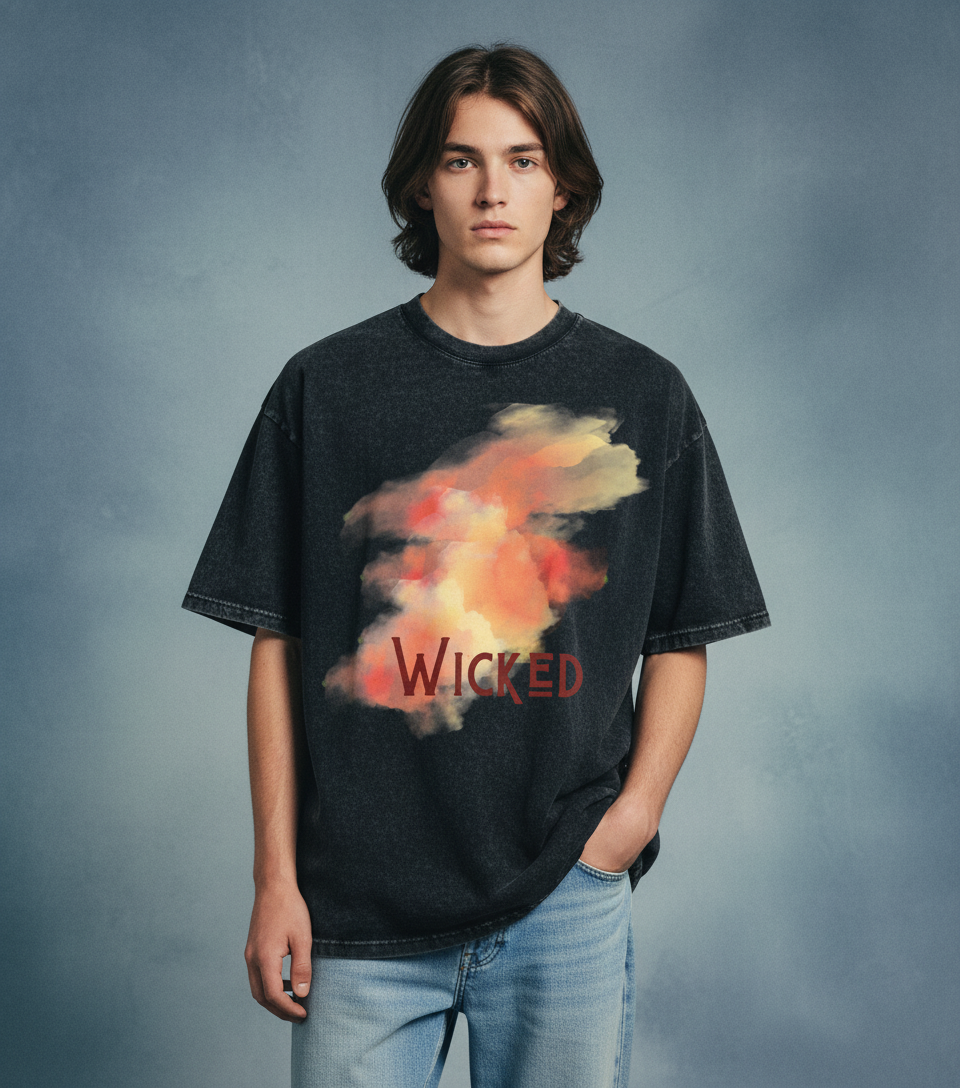 Wicked Black Acid Wash Oversized T-Shirt (Copy)