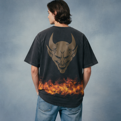 No Mercy Black Acid Wash  Oversized T-Shirt