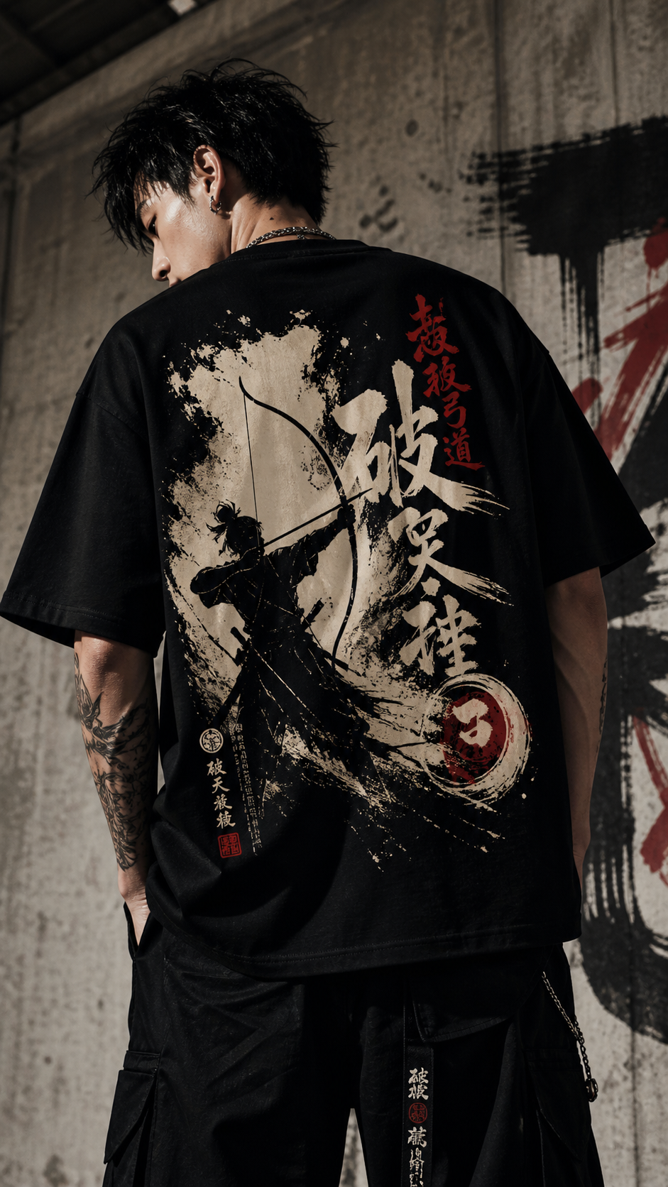 Sky-Breaker Black Oversized T-Shirt