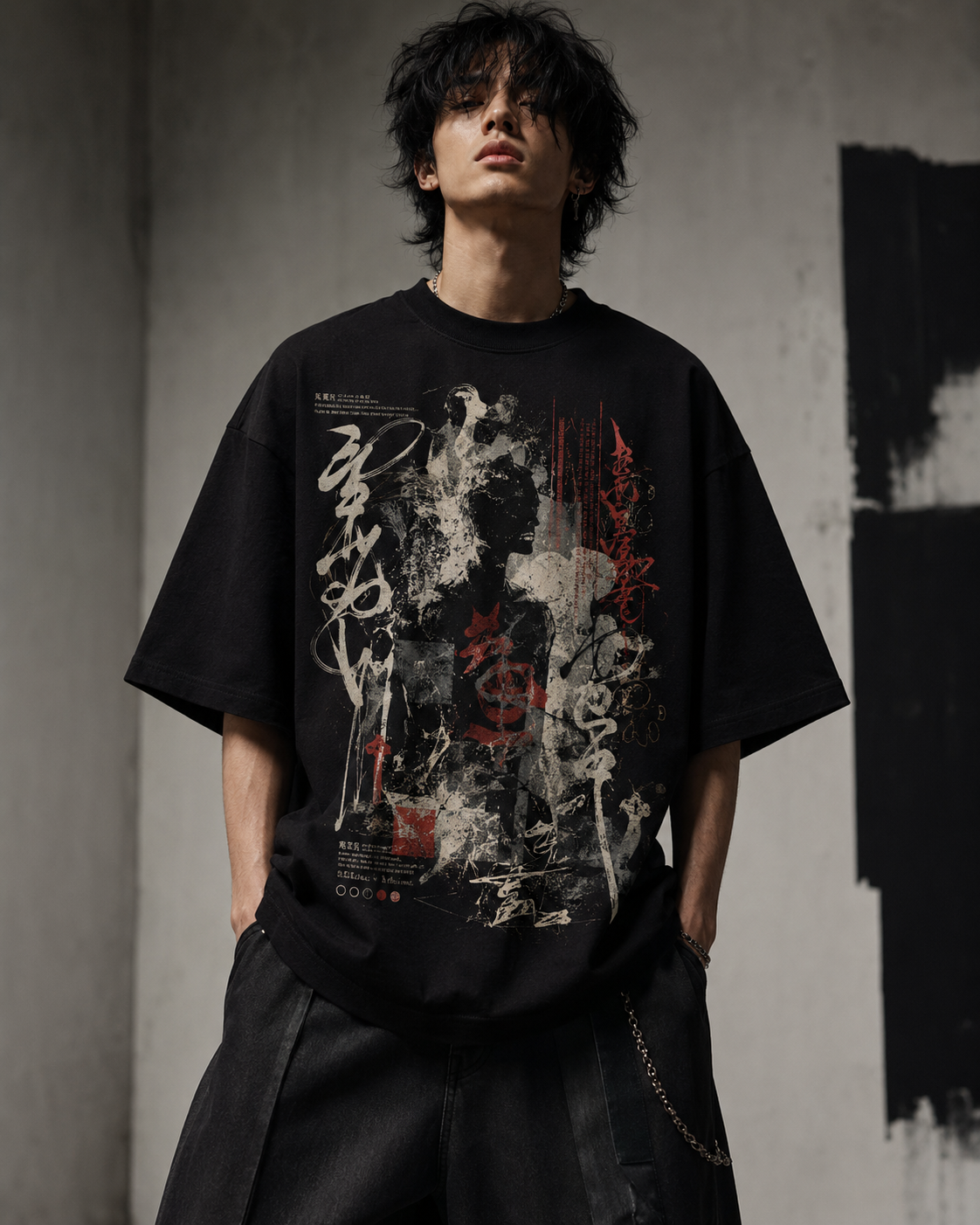 Static Saint Black Oversized T-Shirt