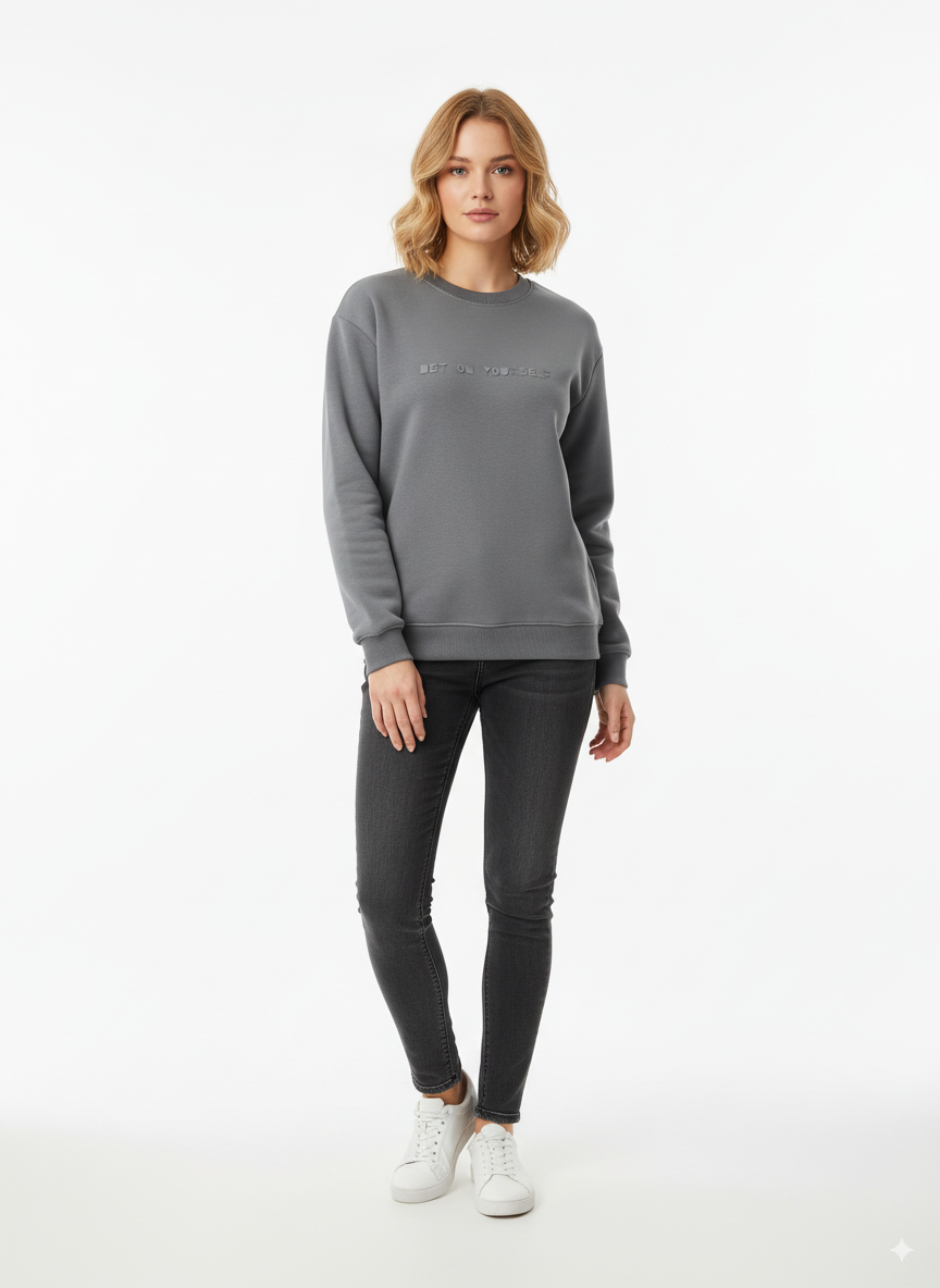 Bet On Yourself Sweatshirt Grey