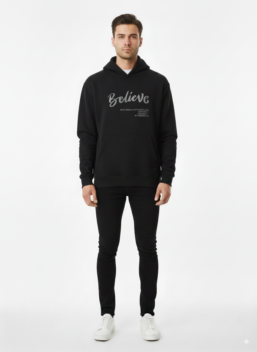 Believe Hoodie Black