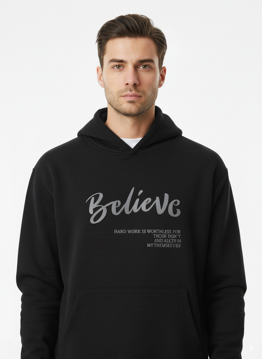 Believe Hoodie Black