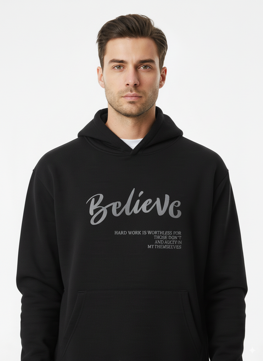 Believe Hoodie Black