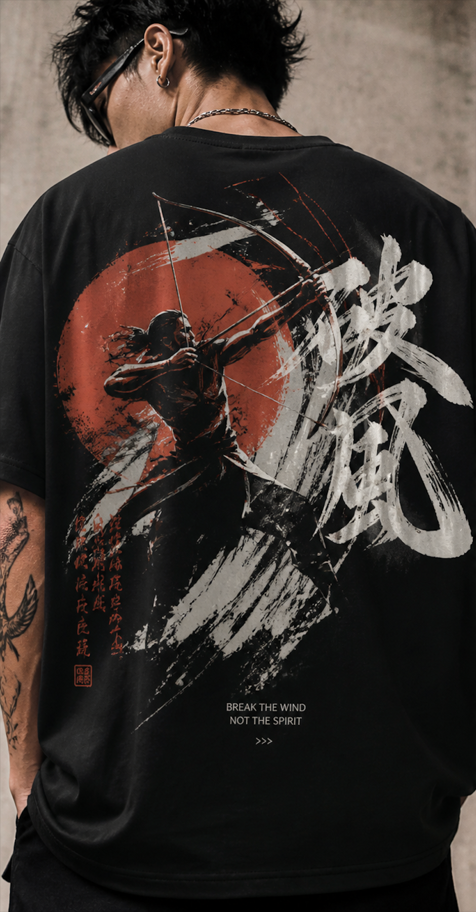 Warrior Black Wash  Oversized T-Shirt