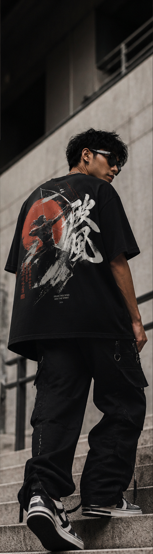 Warrior Black Wash  Oversized T-Shirt
