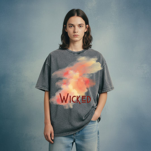 Wicked Grey Acid Wash  Oversized T-Shirt