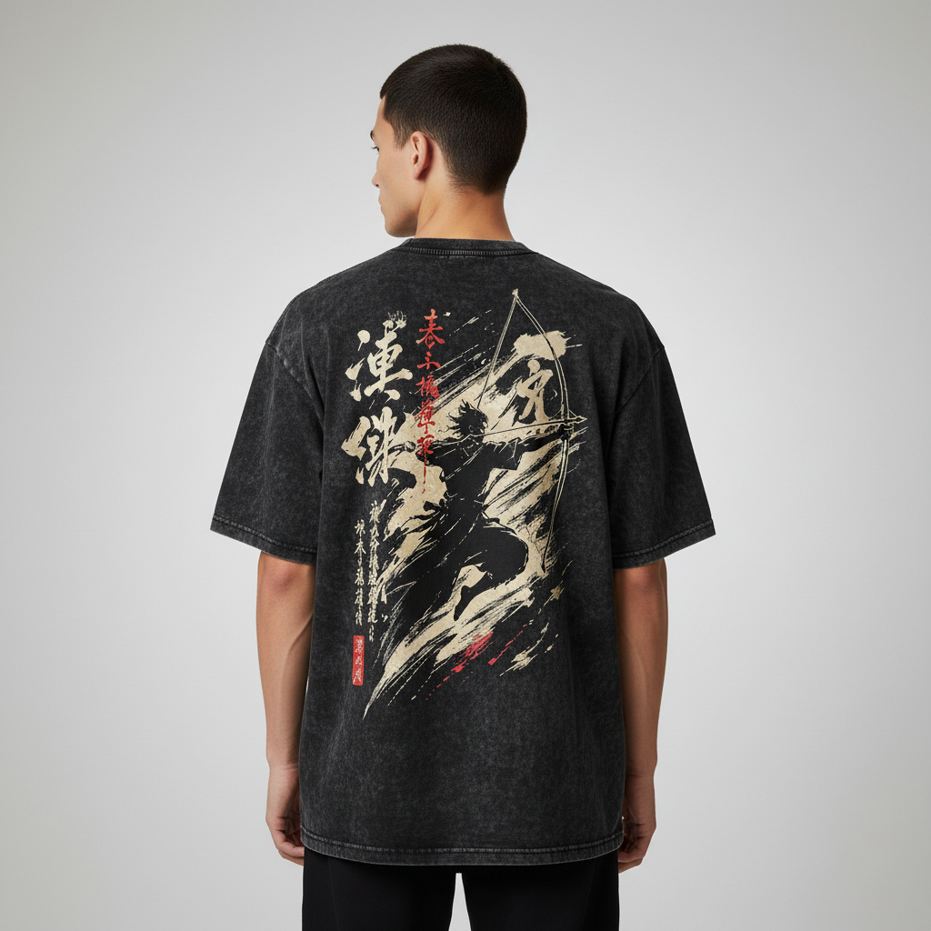 Archer Black Acid Wash  Oversized T-Shirt