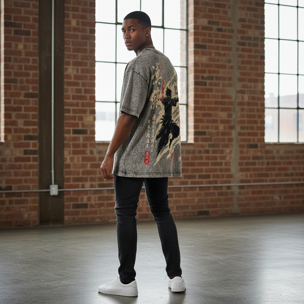 Archer Grey Acid Wash  Oversized T-Shirt