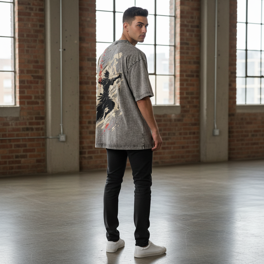 Archer Grey Acid Wash  Oversized T-Shirt