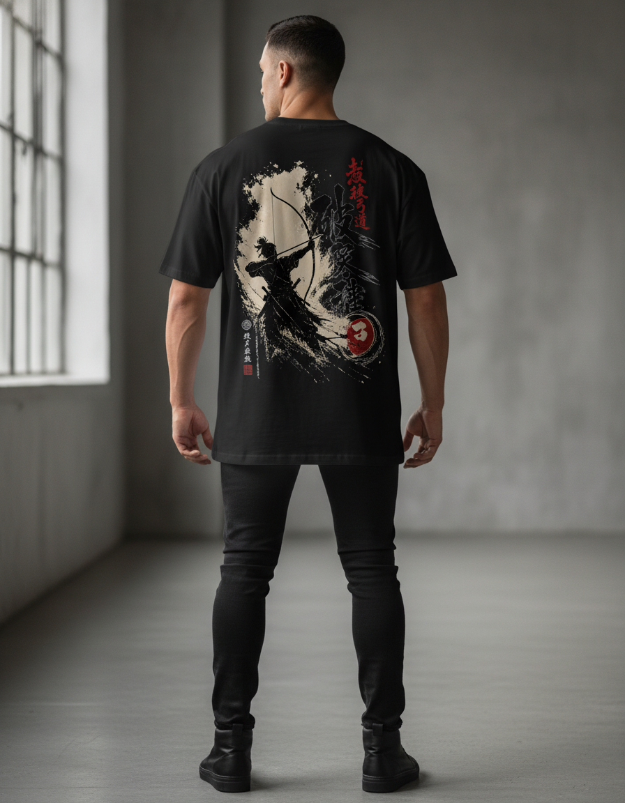 Sky-Breaker Black Oversized T-Shirt