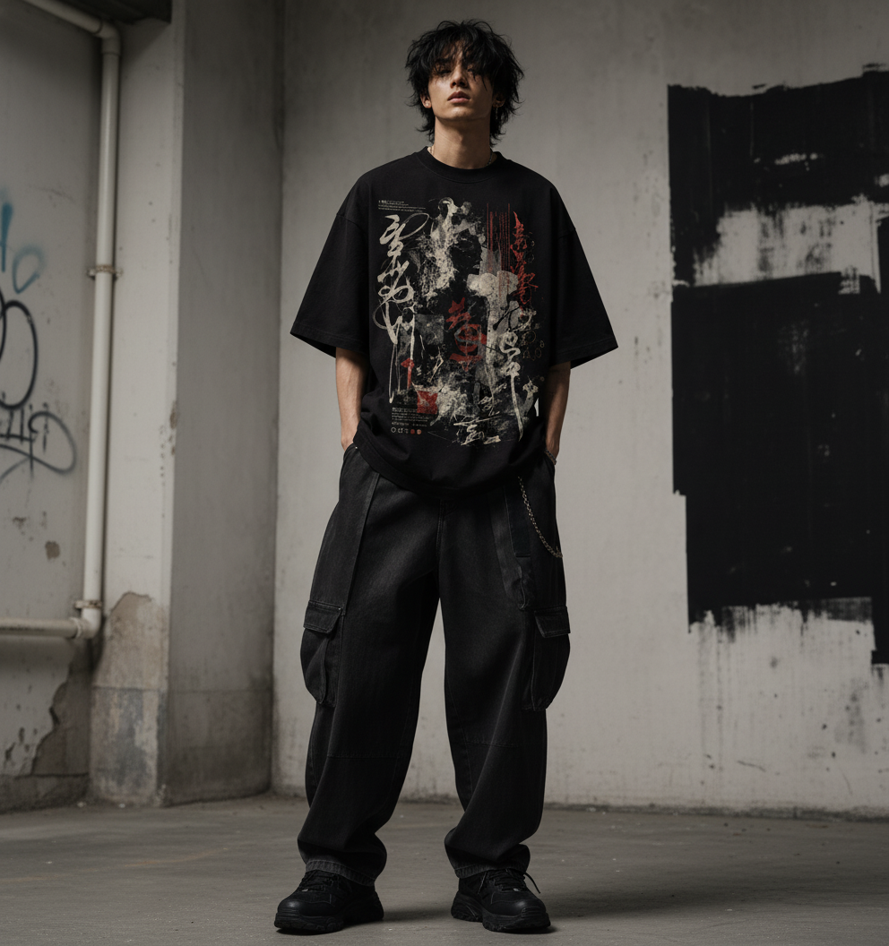Static Saint Black Oversized T-Shirt